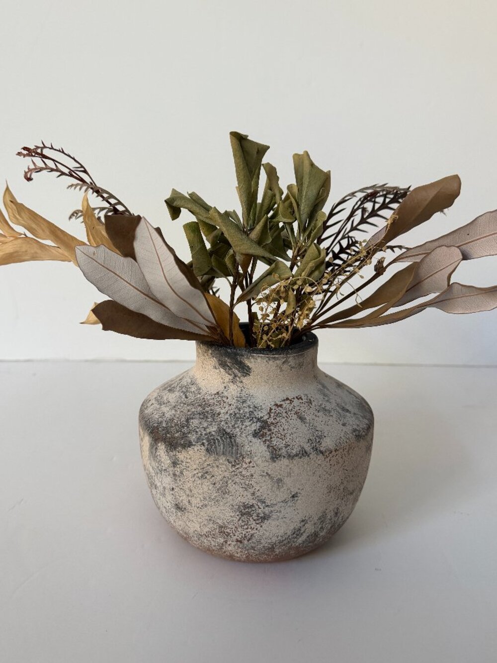 Small Handcrafted Ceramic Rustic 5.5 Inch Flower Vase Home Decor